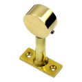 Straight Open Bracket - End - 25mm Diameter - Adjustable - Polished Brass