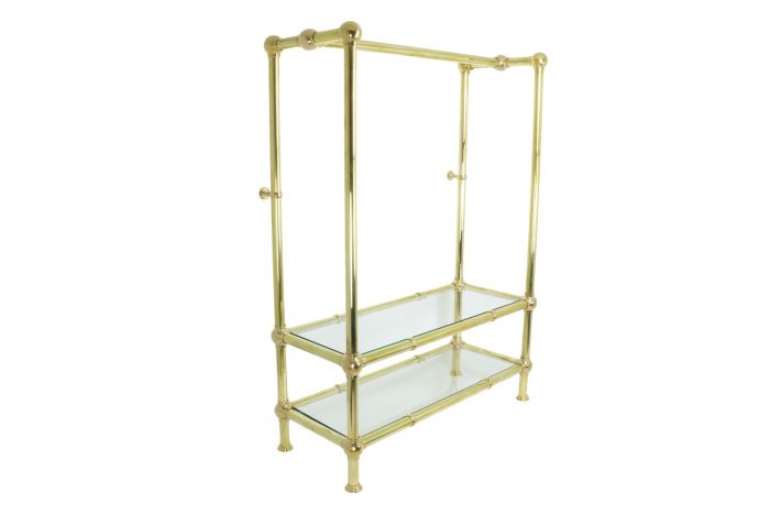 Clothes Rail Stand with 2 tier Glass Shelving House of Brass Ltd