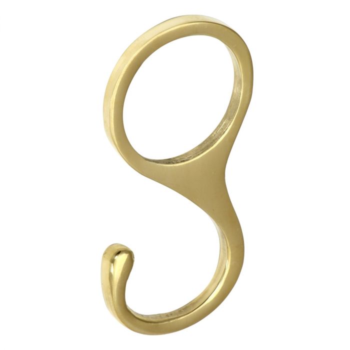 Closed 'S' Hook - Polished Brass