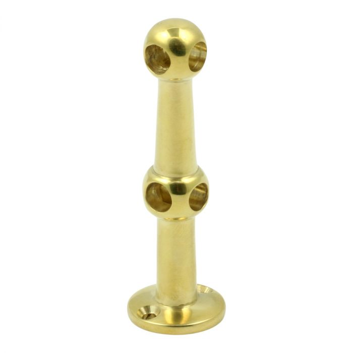 Double Fiddle / Gallery Rail Bracket for 6mm rod - Corner - Polished Brass  House of Brass Ltd