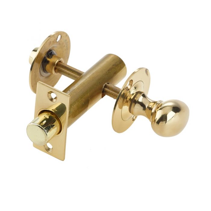 Thumb-Turn with Rack Bolt - Polished Brass House of Brass Ltd