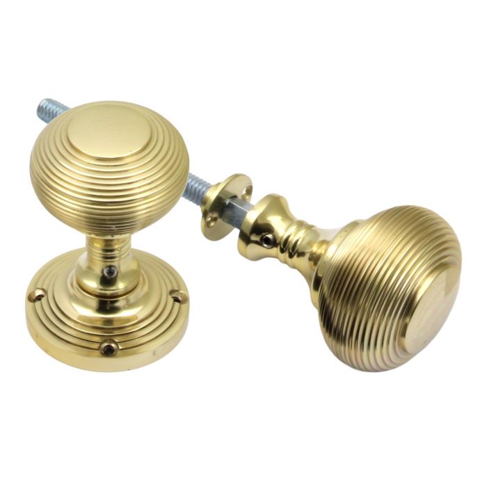 Beehive Rim Knob - Polished Brass House of Brass Ltd