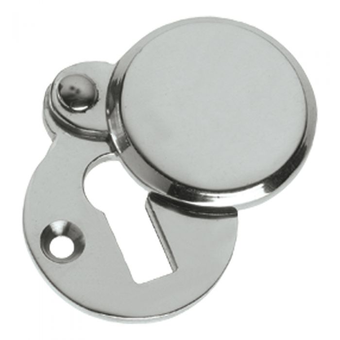 Keyhole Cover in Chrome with Standard Profile Keyhole Escutcheon Plate -  Handle King Ireland
