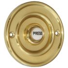 Round 76mm Bell Push - Polished Brass
