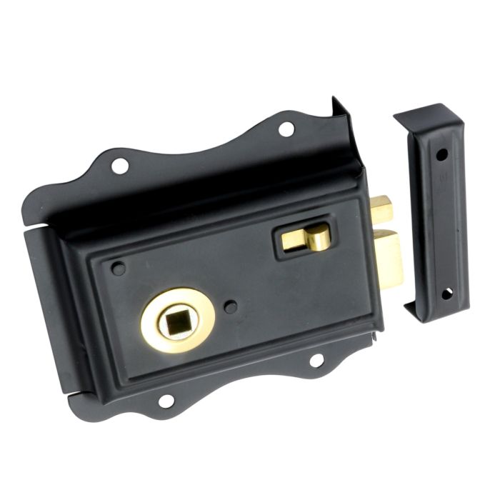 Fancy Rim Latch with Locking Snib Matt Black | Internal Door Latch ...