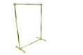 Clothes Rail Stand - Scroll finial base - Polished Brass