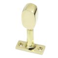 Oval 30 x 15mm polished brass tube end bracket with 85mm projection