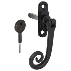 Monkey Tail Locking Espagnolette Fastener - Black Finish