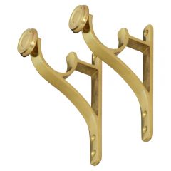 Curtain End Brackets - Polished Brass