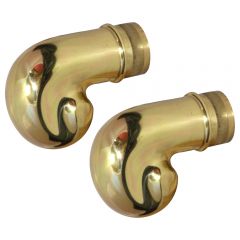 Scroll End Finials - Polished Brass
