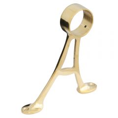 Foot Rail A-Style floor Bracket - Polished Brass