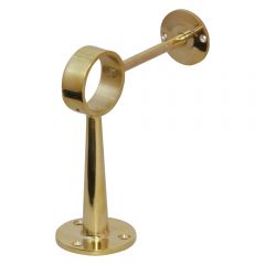 Foot Rail Bracket with Side Stem - Polished Brass