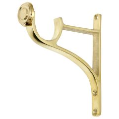 Extended End Brackets for 38mm Diameter Poles - Polished Brass