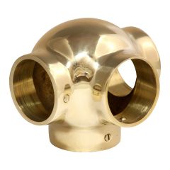 Side Outlet Ball Tee - Polished Brass