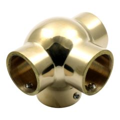 Side Outlet Ball Tee - Polished Brass