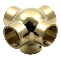Side Outlet Ball Cross - Polished Brass