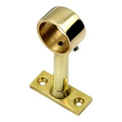 Straight Open Bracket - Centre - 25mm Diameter - Adjustable - Polished Brass