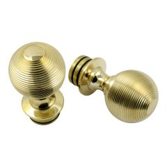 Beehive Curtain Finials - Polished Brass