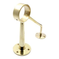 Angle Stem Foot Rail Bracket 51mm Diameter - Polished Brass