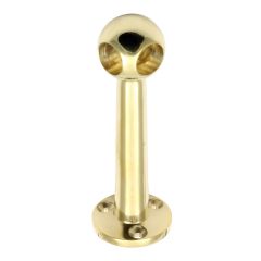 Gallery / Fiddle Rail Bracket for 13mm Tube - Corner 100mm High - Polished Brass