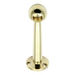 Gallery / Fiddle Rail Bracket for 13mm Tube - End 100mm High - Polished Brass