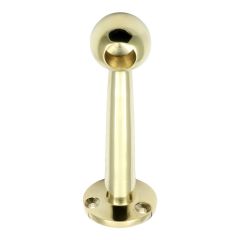 Gallery / Fiddle Rail Bracket for 13mm Tube - End 100mm High - Polished Brass