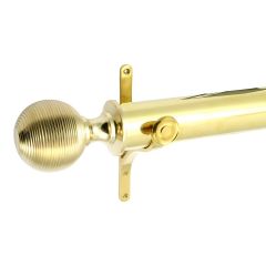 Beehive Curtain Pole Sets 25mm Diameter - Polished Brass