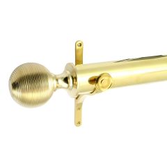 Beehive Curtain Pole Sets 25mm Diameter - Polished Brass