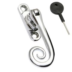 Monkey Tail Locking Espagnolette Fastener - Polished Chrome