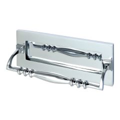 Letter Plate with Grab Handle - Polished Chrome