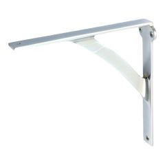 Plain Bridge Shelf Bracket for Wood - Polished Chrome