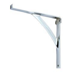 Plain Bridge Shelf Bracket for Glass - Polished Chrome