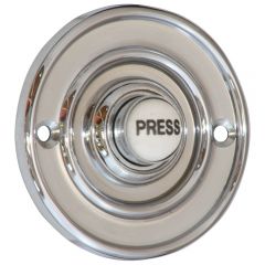 Round 60mm Bell Push - Polished Chrome