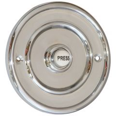 Round 100mm Bell Push - Polished Chrome