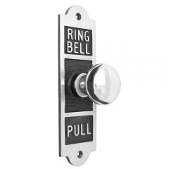 Oblong Embossed Bell Pull Mechanical  - Polished Chrome