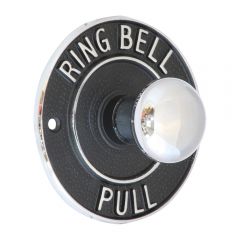 Round Embossed Bell Pull Mechanical  - Polished Chrome