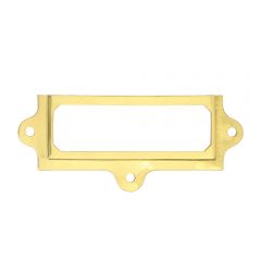 Label Card Frame 90mm x 35mm - Polished Brass