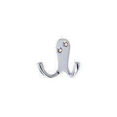 Double Robe Hook - Polished Chrome