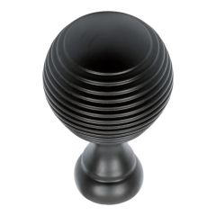 Reeded Cupboard Knob - Matt Black