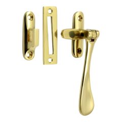 Casement fastener Spoon End - Polished Brass