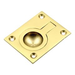 Flush Ring Pull Handle - Polished Brass