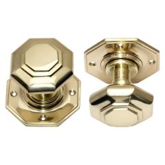 Octagonal Knob Large - Unlacquered Brass