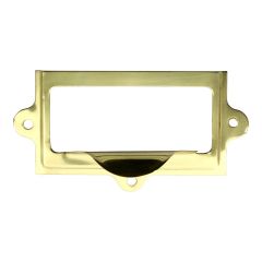 Label Card Frame with Pull 100mm x 55mm - Polished Brass