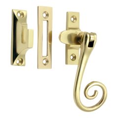 Casement Fastener Monkey Tail - Polished Brass