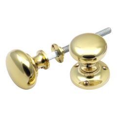 Mushroom Rim Knob - Polished Brass