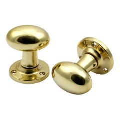 Oval Knob  - Polished Brass