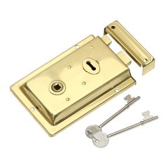 Rim Lock - Polished Brass