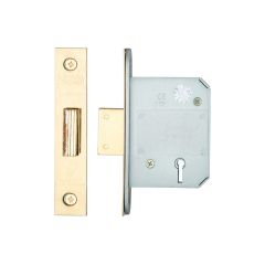 5 Lever Mortice Deadlock BS - Polished Brass