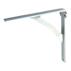 Plain Bridge Shelf Bracket for Wood - Satin Chrome