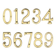 Numerals 76mm High - Polished Brass
